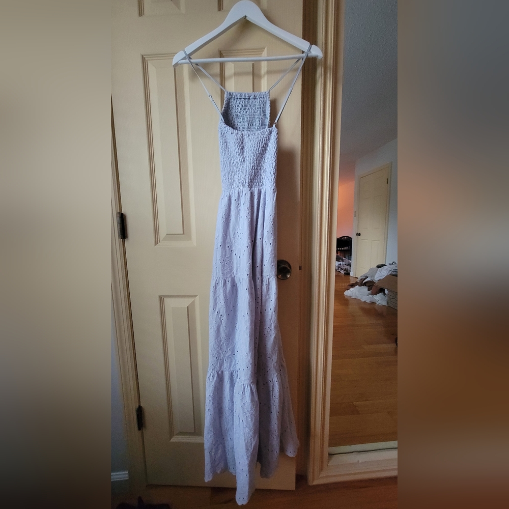 Baby Blue Eyelet Maxi Dress